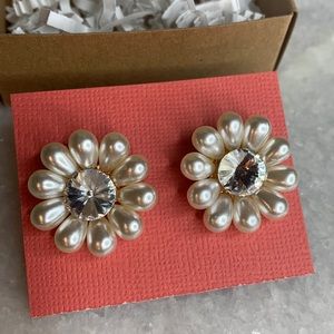 Faux Pearl and glass earrings